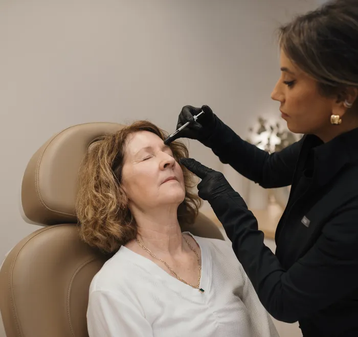 Botox injection to the brow at Oak Haus